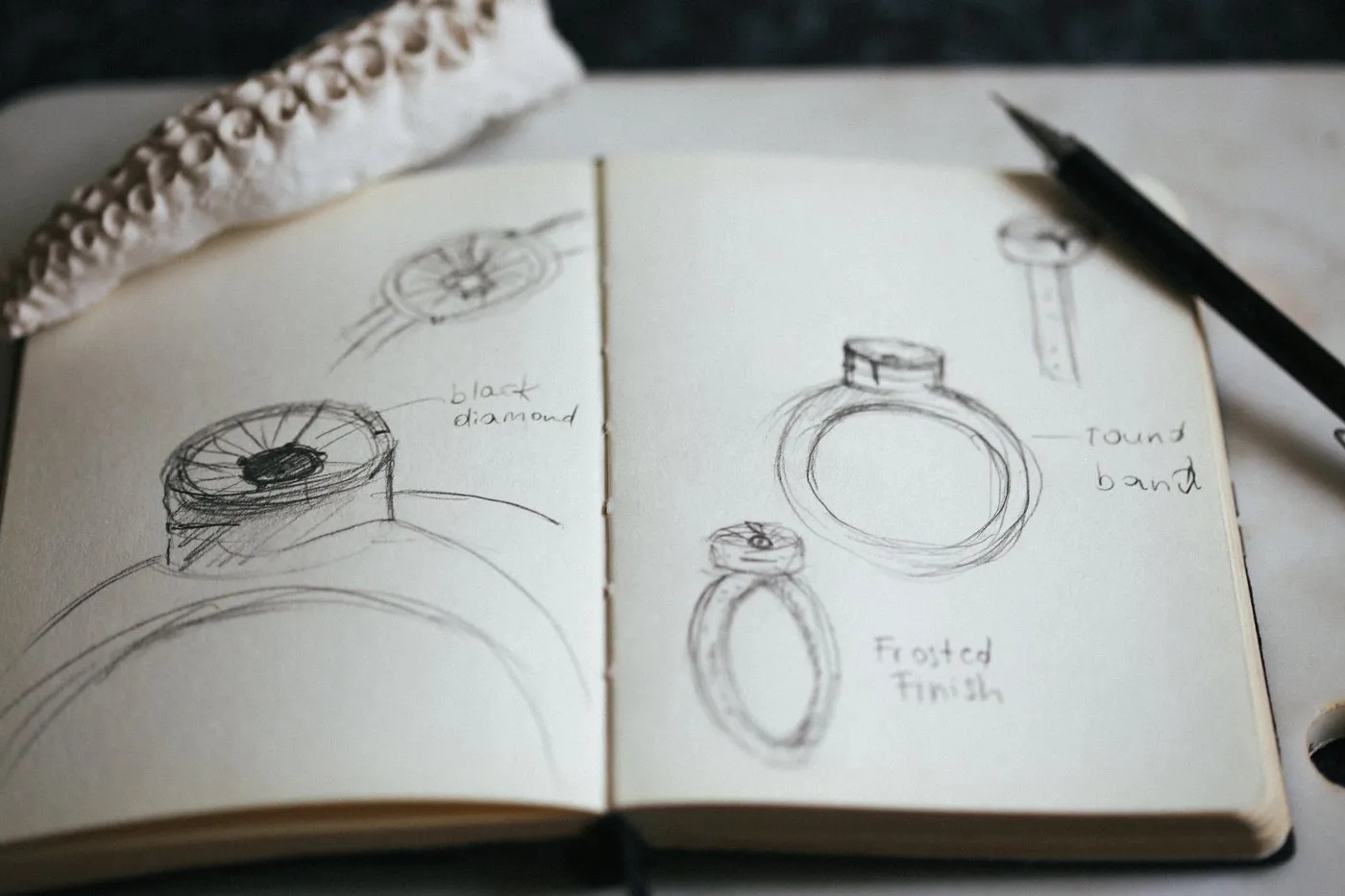 Dovile Bertulyte Black Ink Ring Sketch
