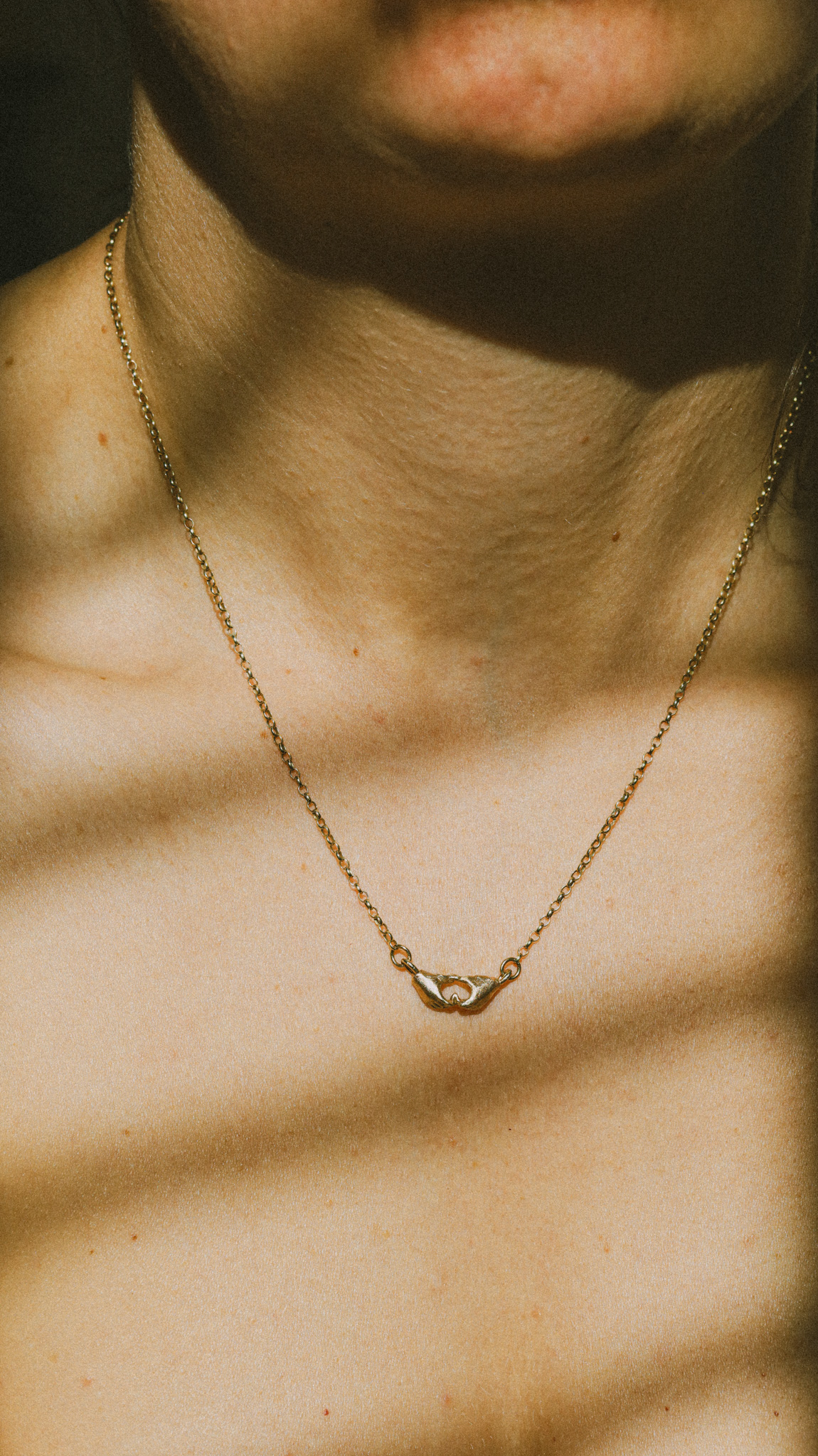 A Quiet Bond | Hand Heart Gold Necklace - Image 3