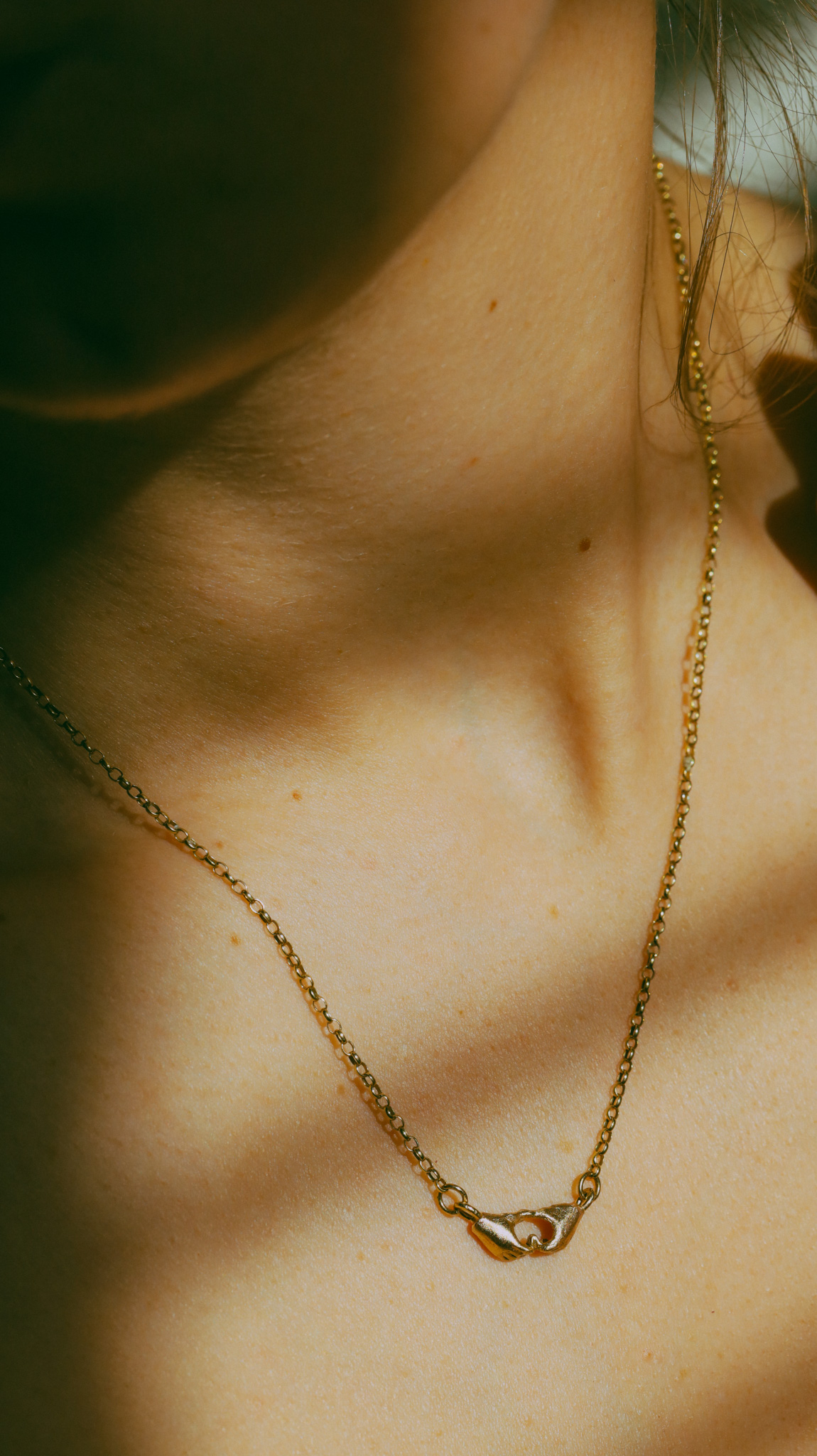 A Quiet Bond | Hand Heart Gold Necklace - Image 14