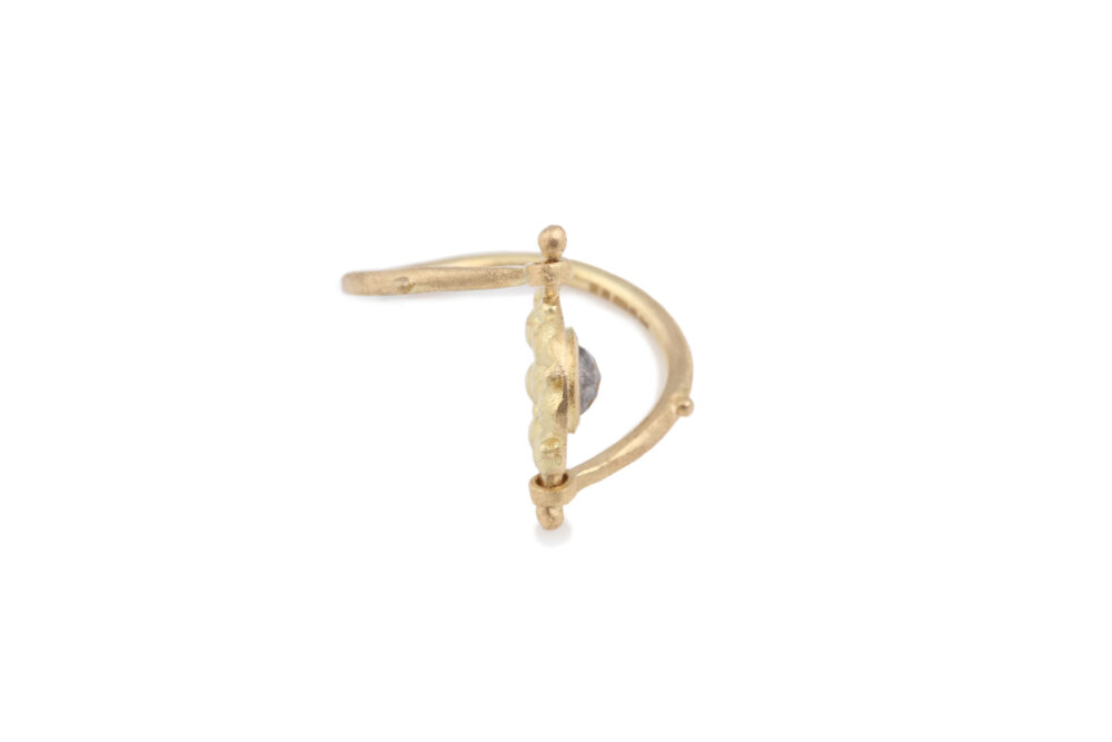 Ama Dablam 18ct gold rotating ring with diamond