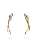18ct gold Juniper twig earrings