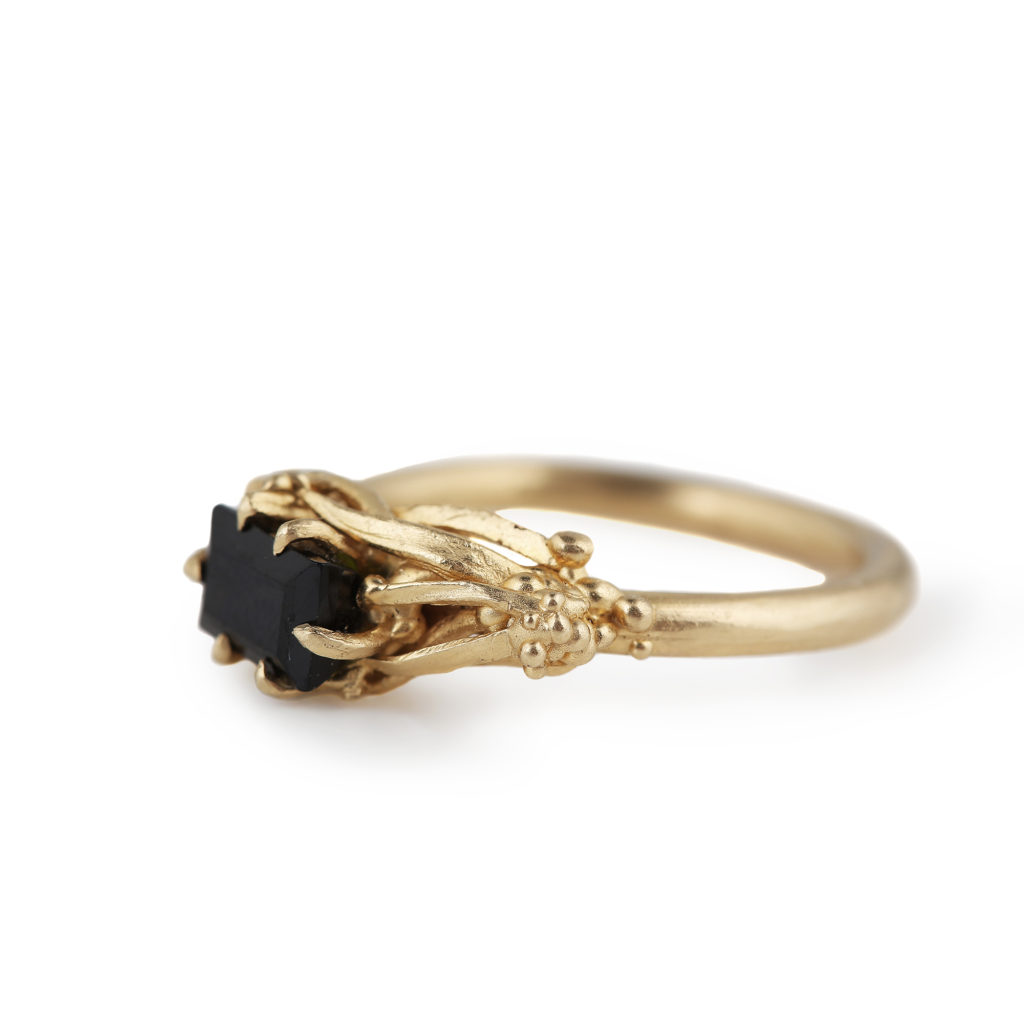 dovile b engagement ring gold tourmaline