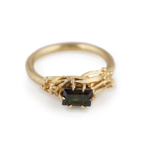 dovile b engagement ring gold tourmaline