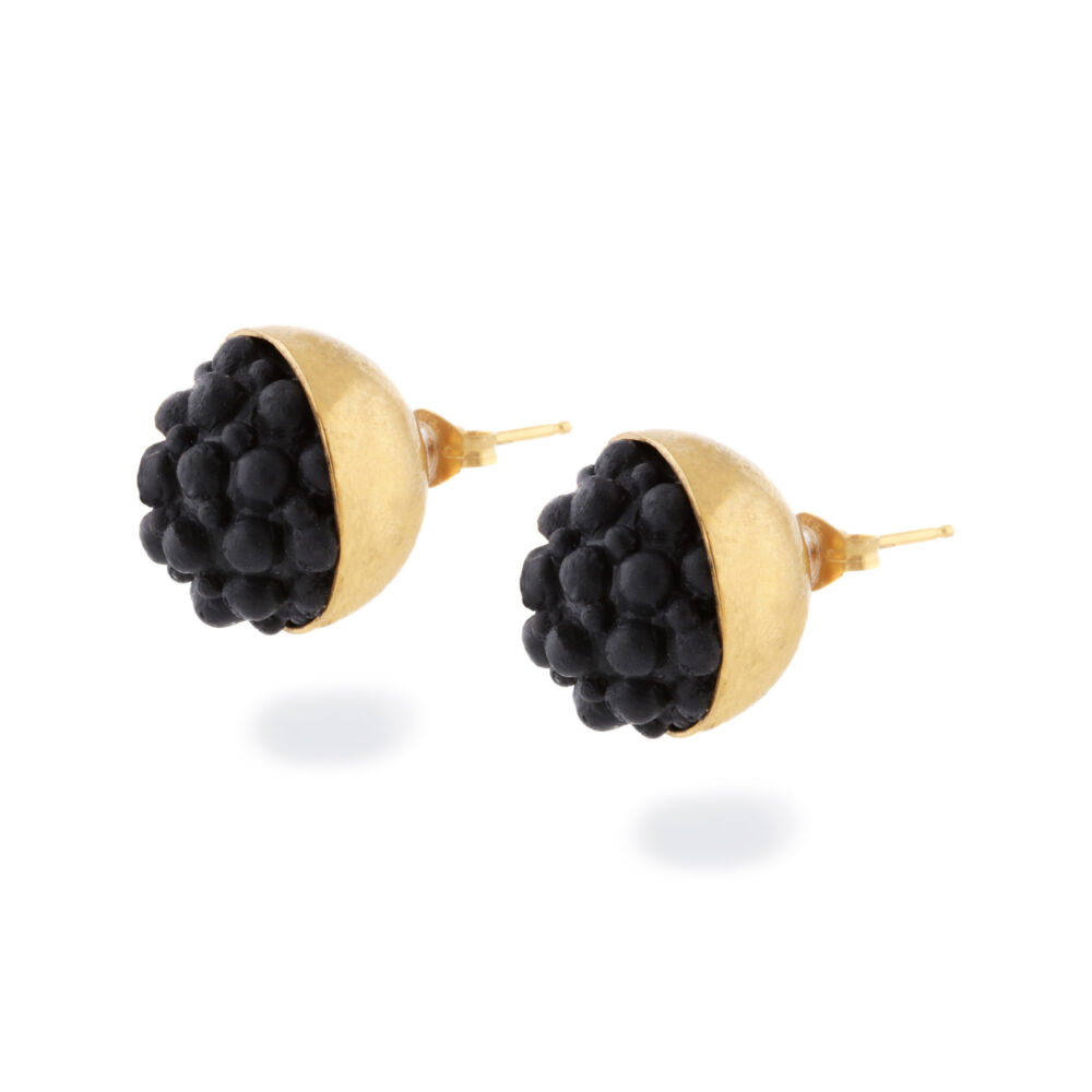 Gold and Black Silicone Studs