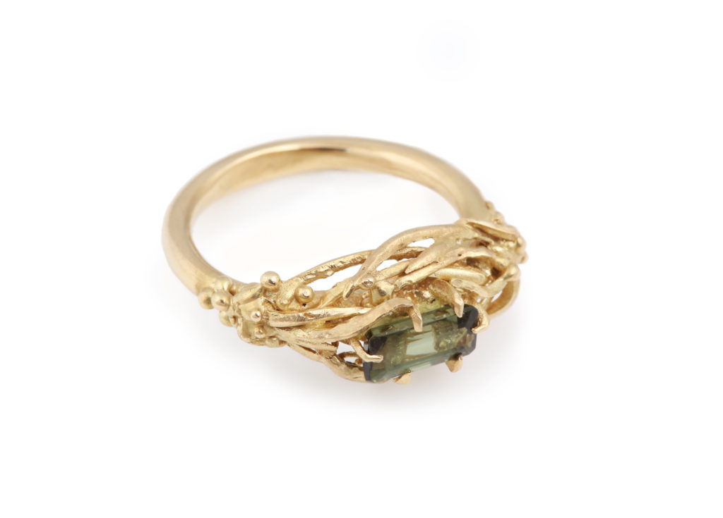 Green Tourmaline 18ct Gold Ring