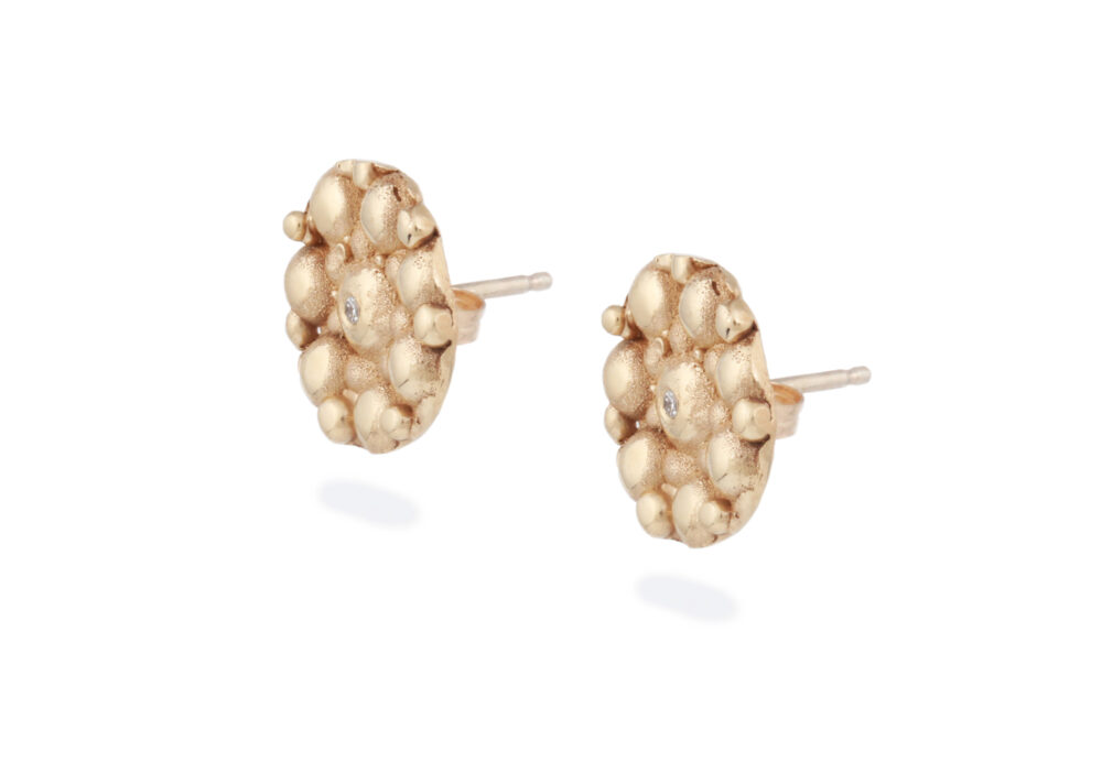 dovile b textured 9ct gold studs
