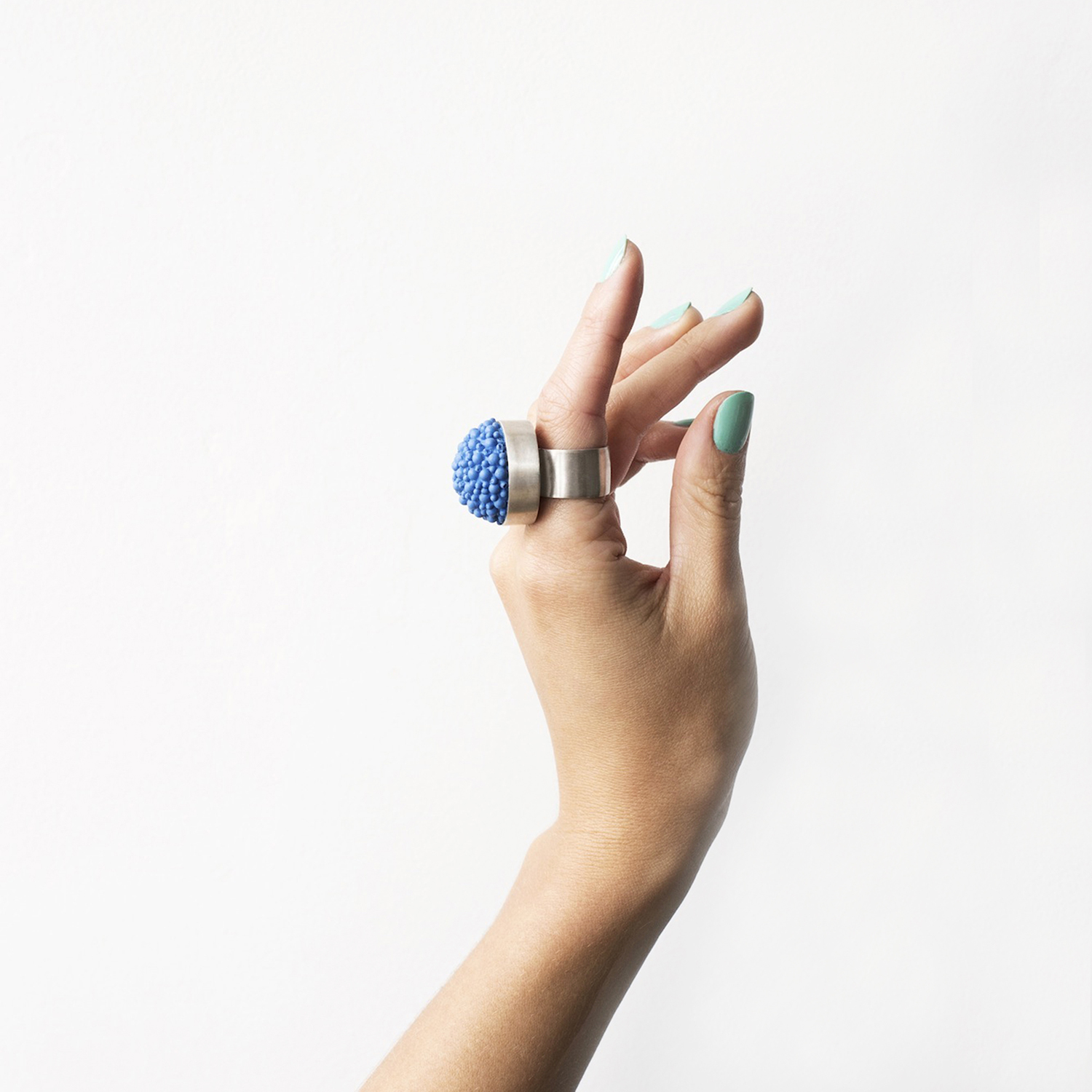 dovile b. nautilus latitude statement silicone blue ring