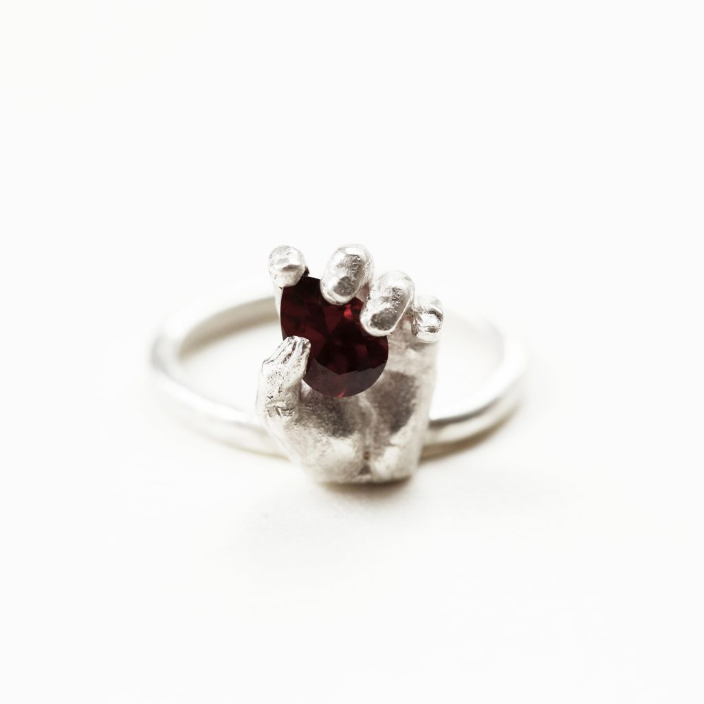 dovile b. always in my heart hand statement ring